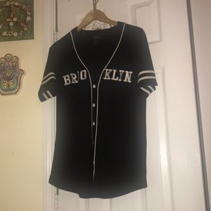 Brooklyn baseball tee shirt button up